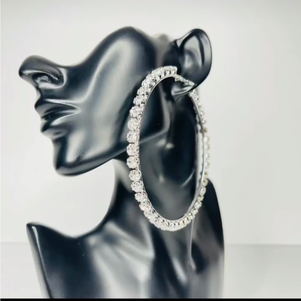 XL Rhinestone Hoops